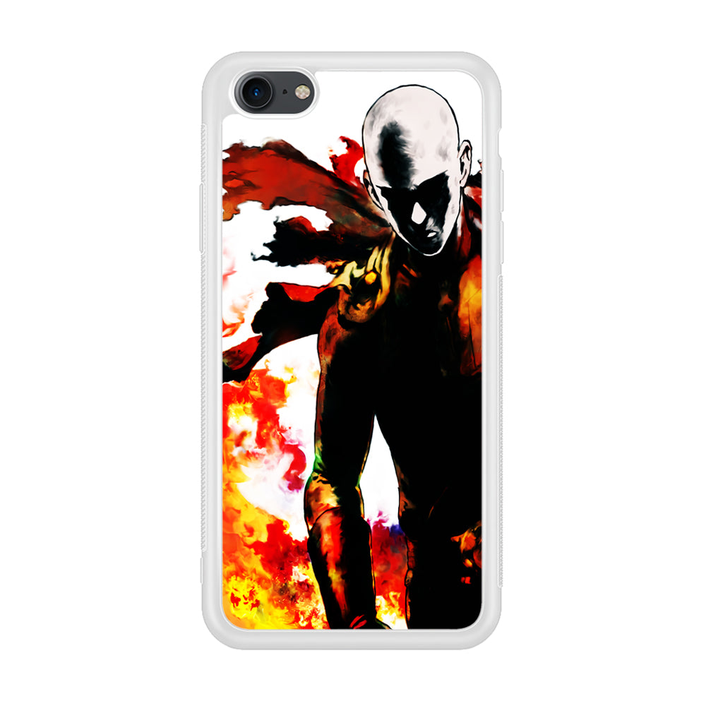 Saitama Strongest Man iPhone 8 Case-Phone Case-Rubber White (2D Case)-Altracase