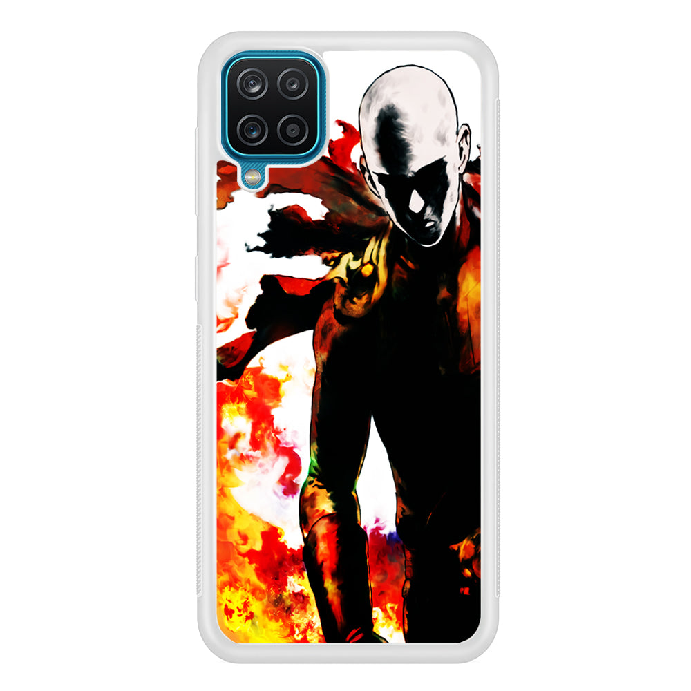 Saitama Strongest Man Samsung Galaxy A12 Case-Phone Case-Rubber White (2D Case)-Altracase