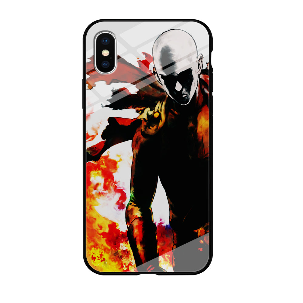 Saitama Strongest Man iPhone X Case-Phone Case-Tempered Glass Case-Altracase
