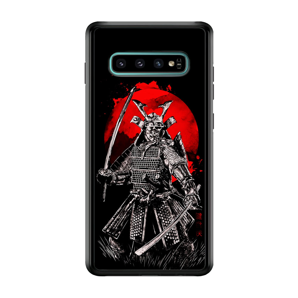 Samurai Two Swords Samsung Galaxy S10 Case-Phone Case-Rubber Black (2D Case)-Altracase