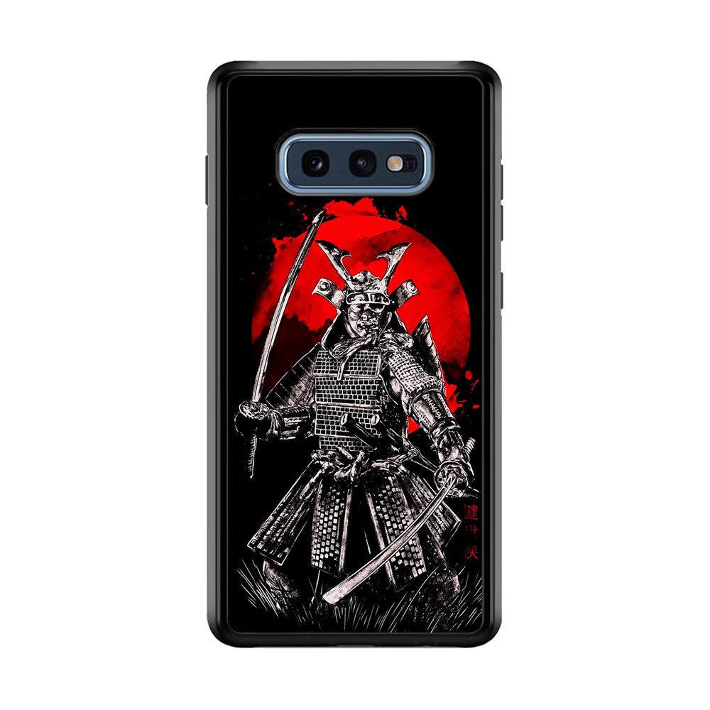 Samurai Two Swords Samsung Galaxy S10E Case-Phone Case-Rubber Black (2D Case)-Altracase
