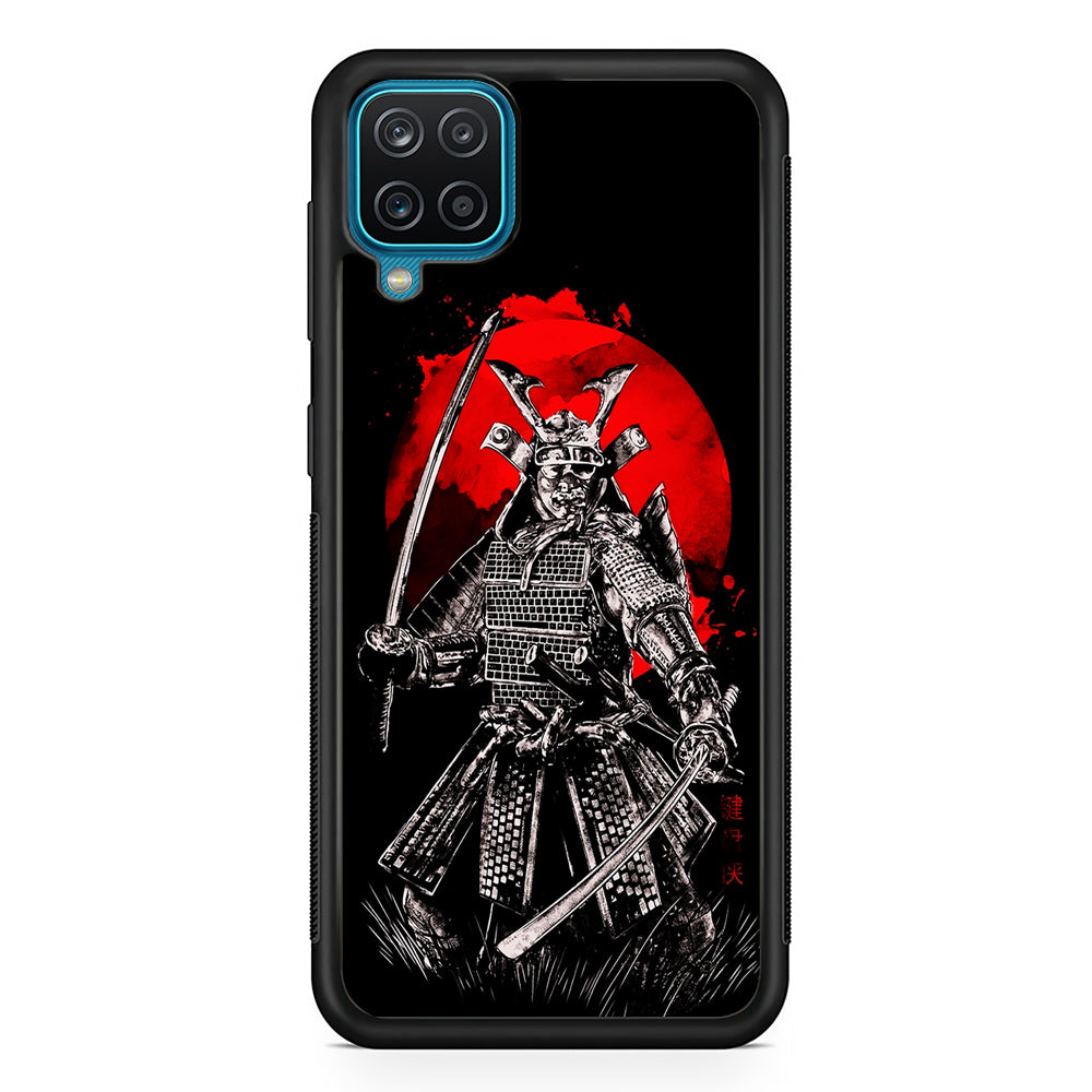 Samurai Two Sword Samsung Galaxy A12 Case-Phone Case-Rubber Black (2D Case)-Altracase