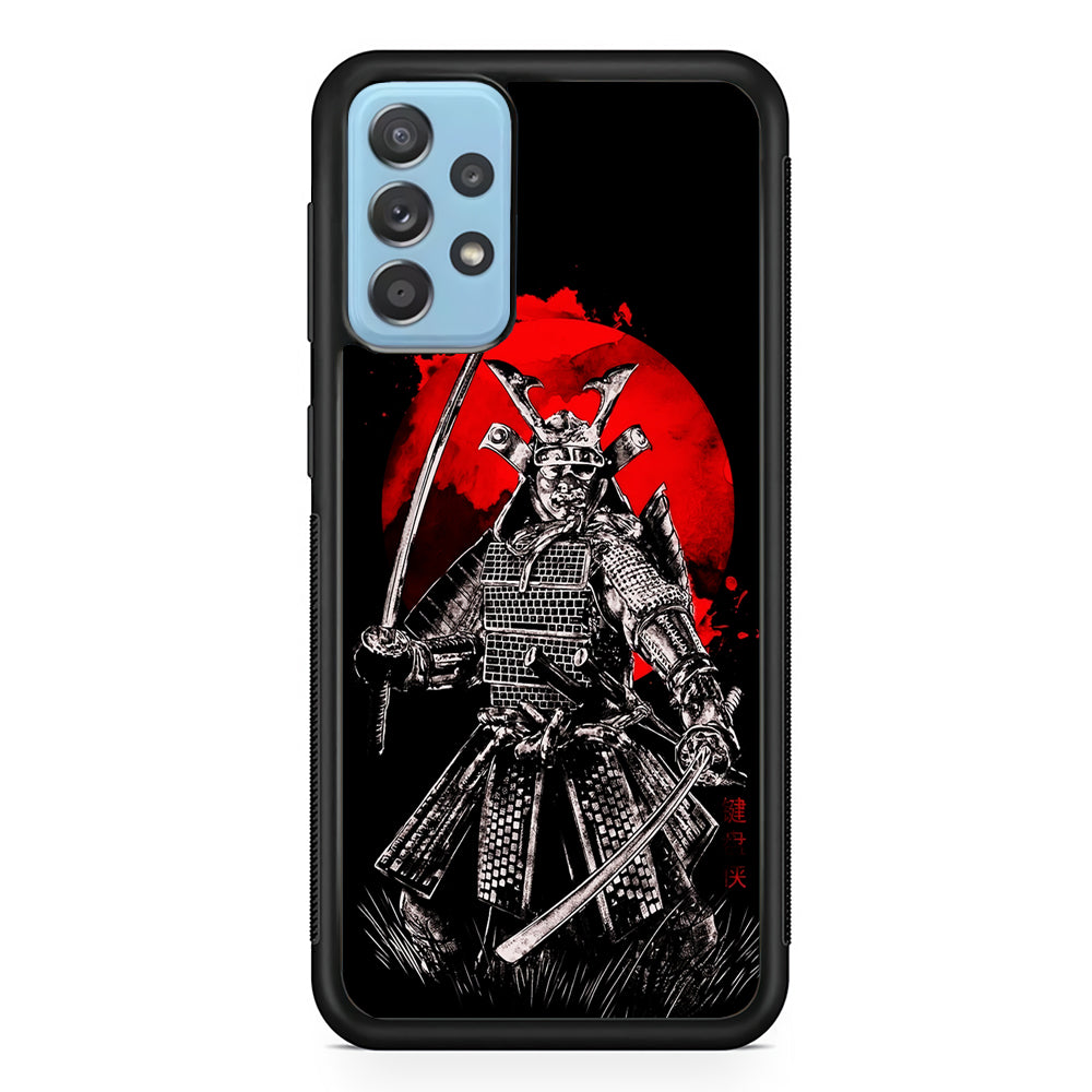 Samurai Two Swords Samsung Galaxy A52 Case-Phone Case-Rubber Black (2D Case)-Altracase