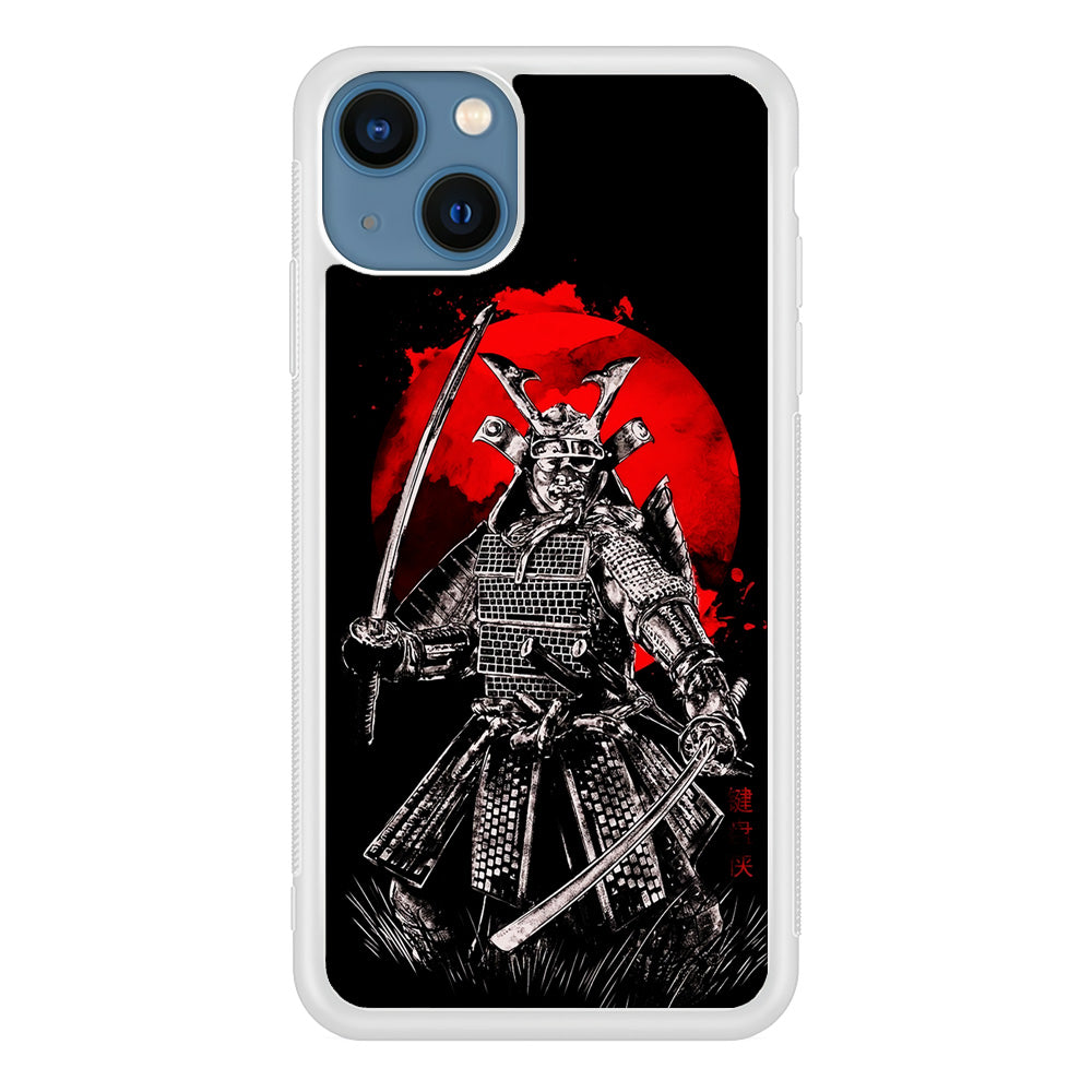 Samurai Two Swords iPhone 13 Mini Case-Phone Case-Rubber White (2D Case)-Altracase