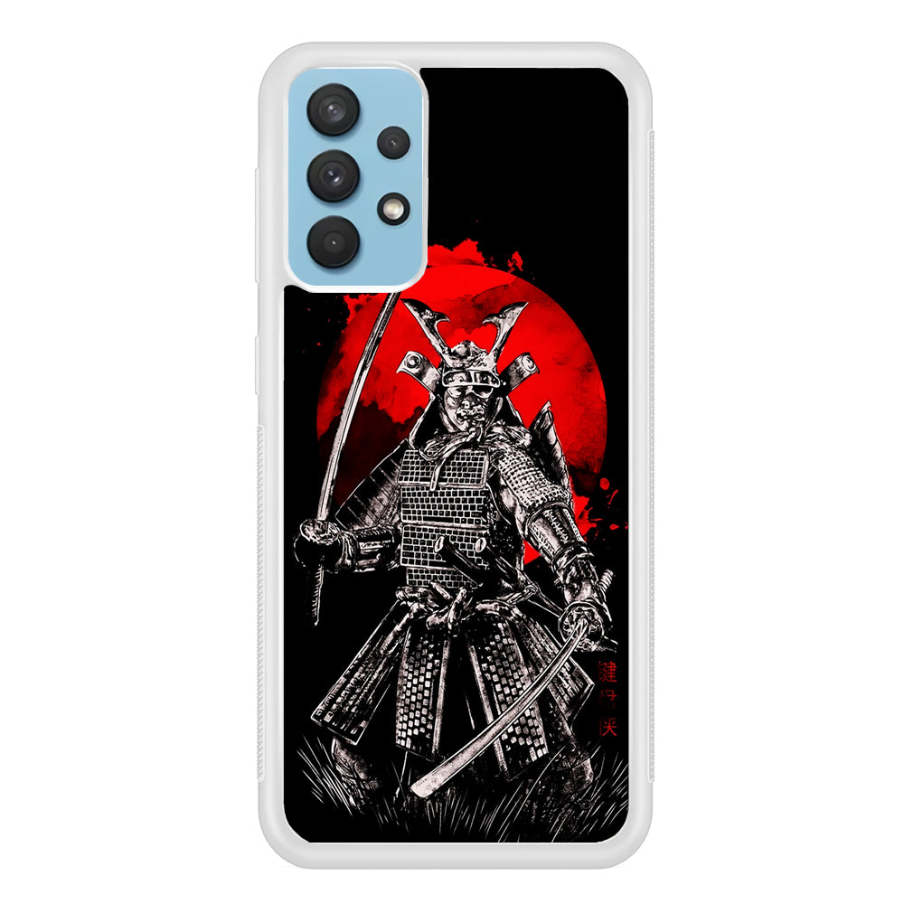 Samurai Two Swords Samsung Galaxy A32 Case-Phone Case-Rubber White (2D Case)-Altracase