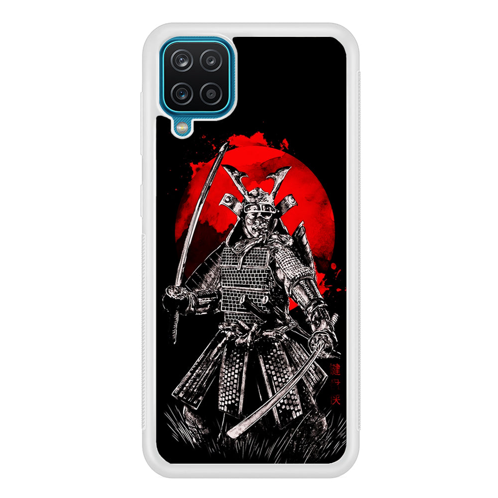 Samurai Two Sword Samsung Galaxy A12 Case-Phone Case-Rubber White (2D Case)-Altracase