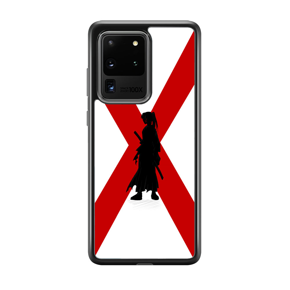 Samurai X Kenshin Silhouette Samsung Galaxy S20 Ultra Case-Phone Case-Rubber Black (2D Case)-Altracase