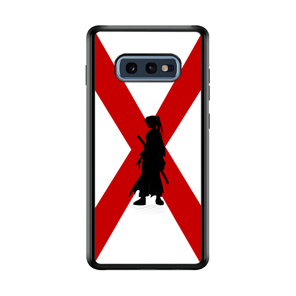Samurai X Kenshin Silhouette Samsung Galaxy S10E Case-Phone Case-Rubber Black (2D Case)-Altracase