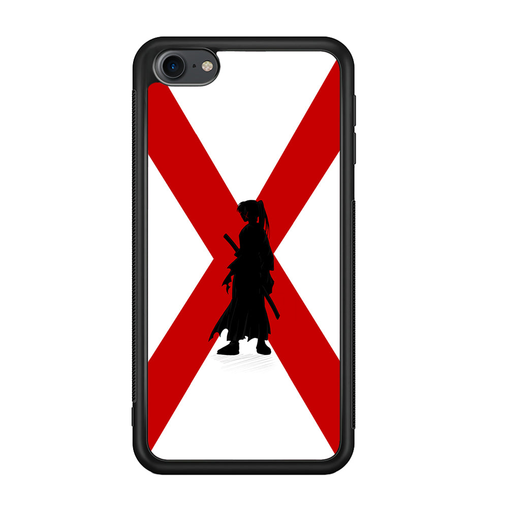 Samurai X Kenshin Silhouette iPod Touch 6 Case-Phone Case-Rubber Black (2D Case)-Altracase