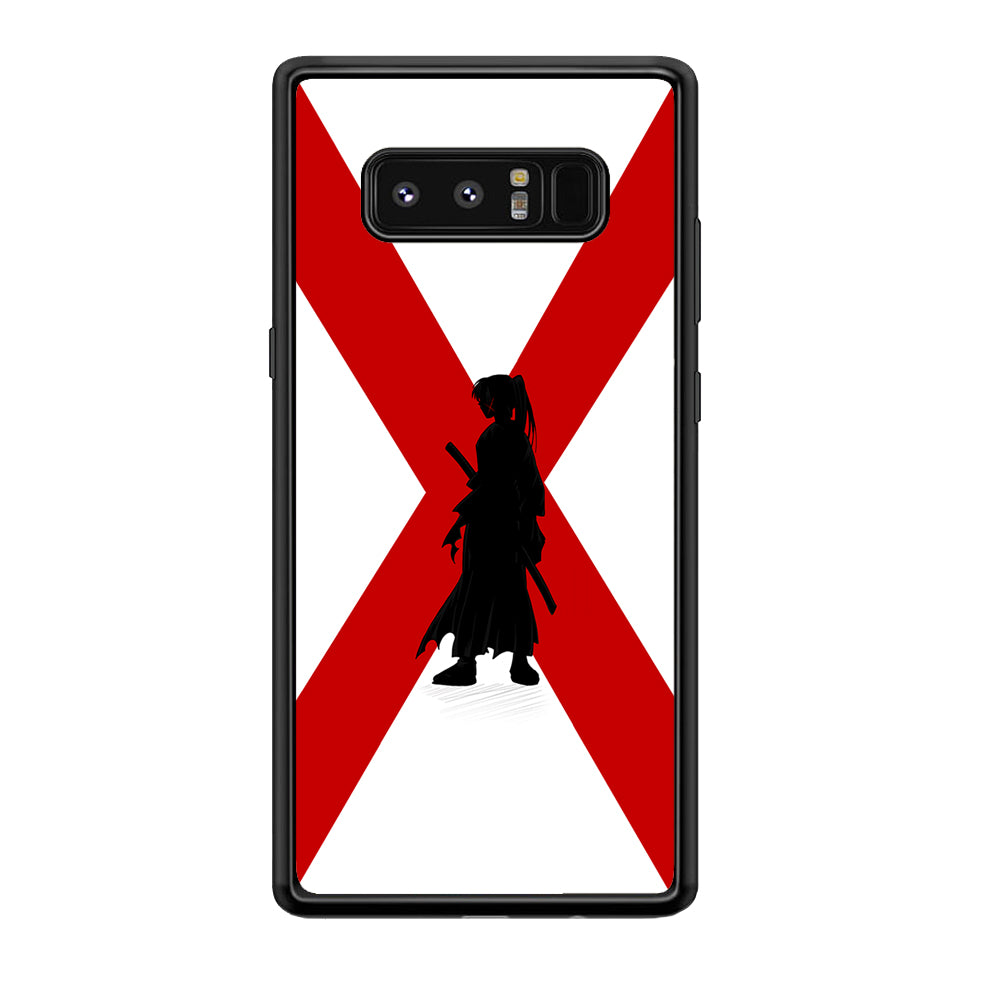Samurai X Kenshin Silhouette Samsung Galaxy Note 8 Case-Phone Case-Rubber Black (2D Case)-Altracase
