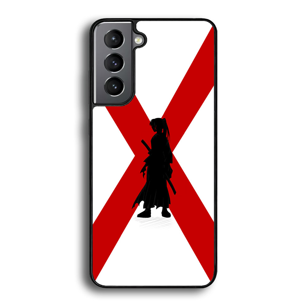 Samurai X Kenshin Silhouette Samsung Galaxy S24 Plus Case-Phone Case-Rubber Black (2D Case)-Altracase