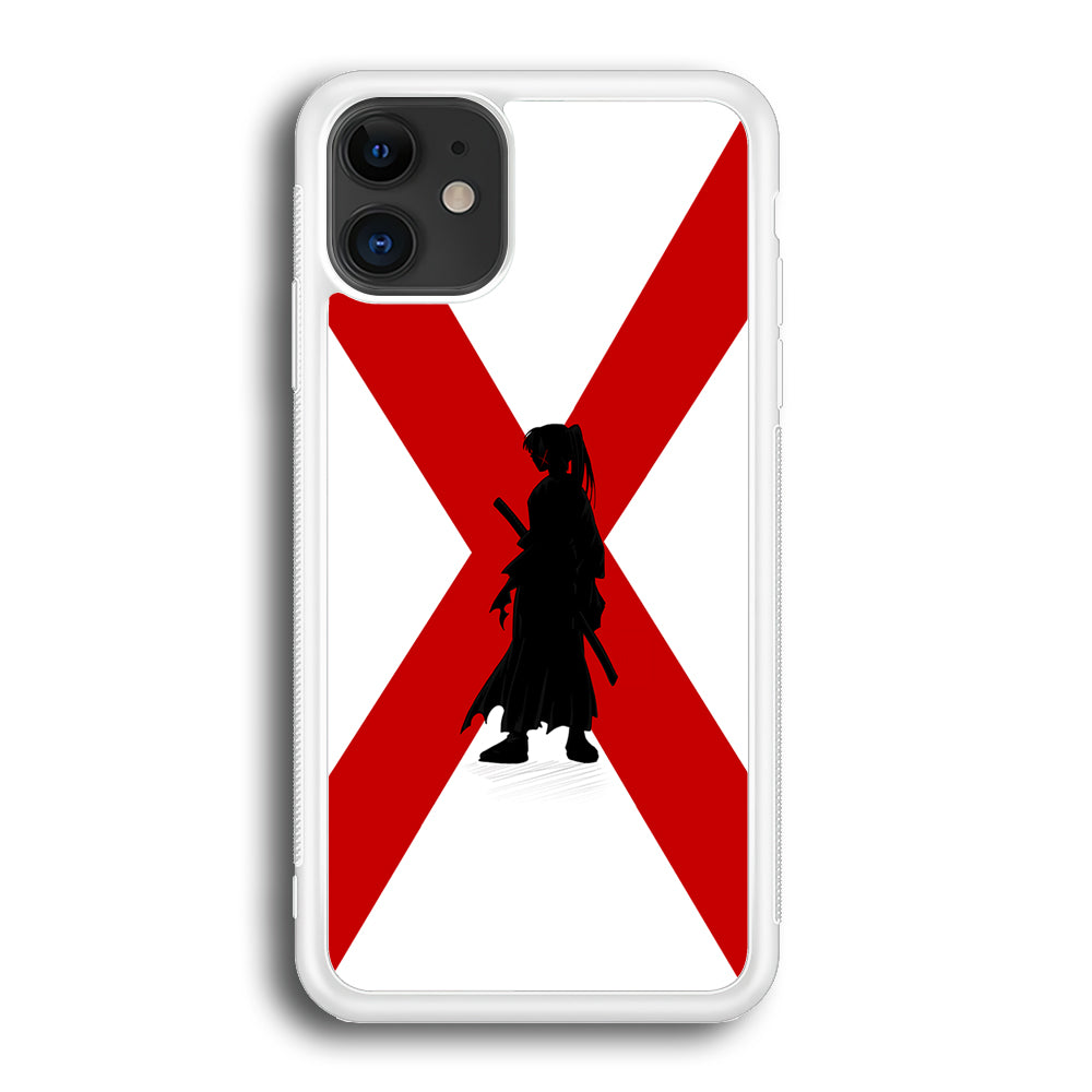 Samurai X Kenshin Silhouette iPhone 12 Mini Case-Phone Case-Rubber White (2D Case)-Altracase
