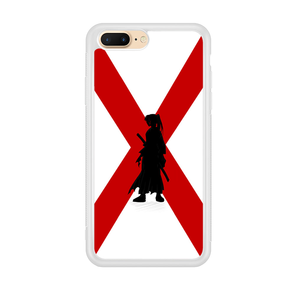 Samurai X Kenshin Silhouette iPhone 8 Plus Case-Phone Case-Rubber White (2D Case)-Altracase