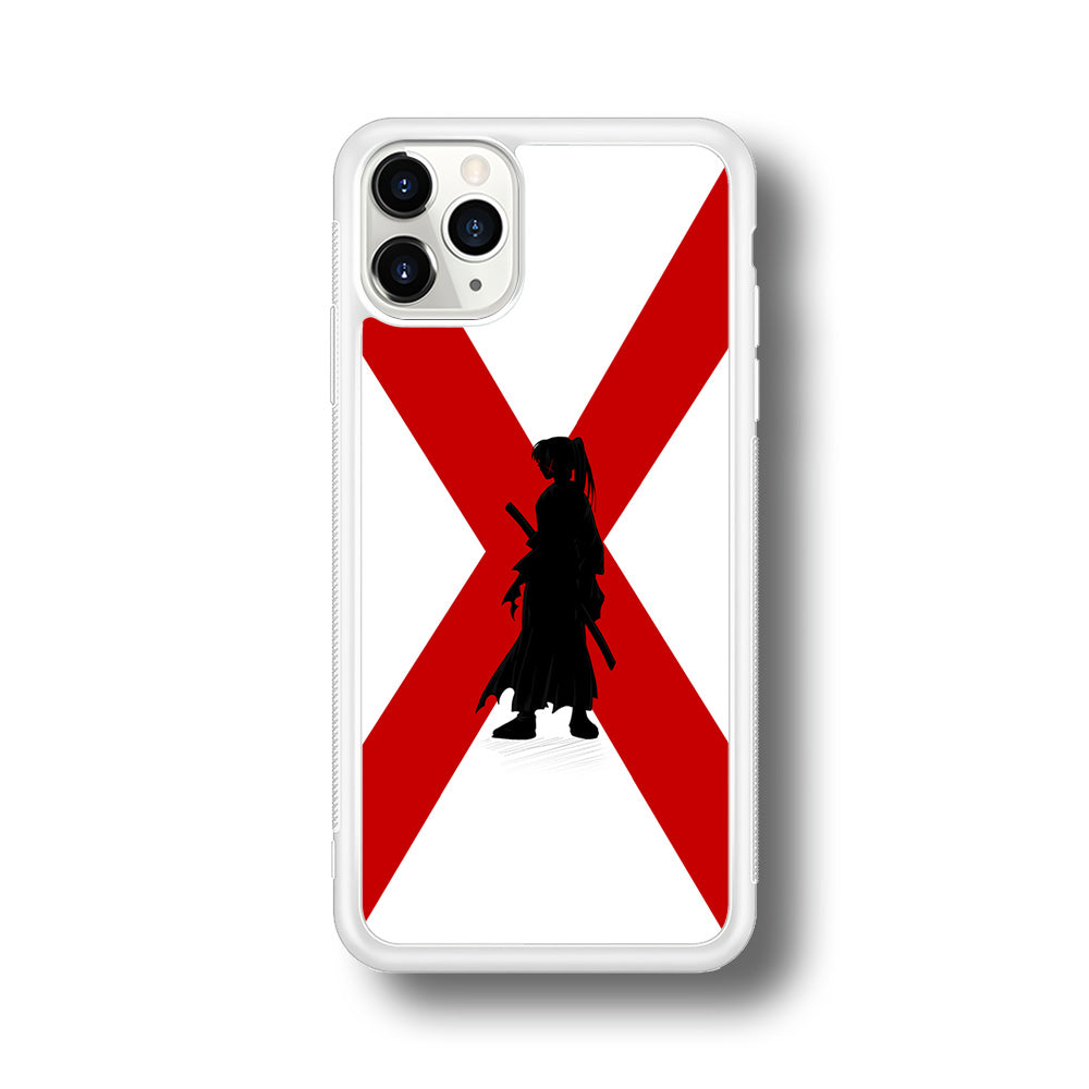 Samurai X Kenshin Silhouette iPhone 11 Pro Max Case-Phone Case-Rubber White (2D Case)-Altracase