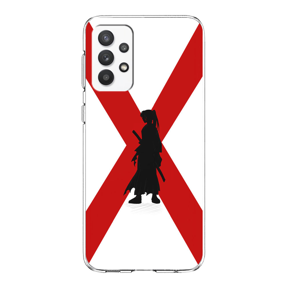 Samurai X Kenshin Silhouette Samsung Galaxy A32 Case-Phone Case-Clear Soft Case-Altracase