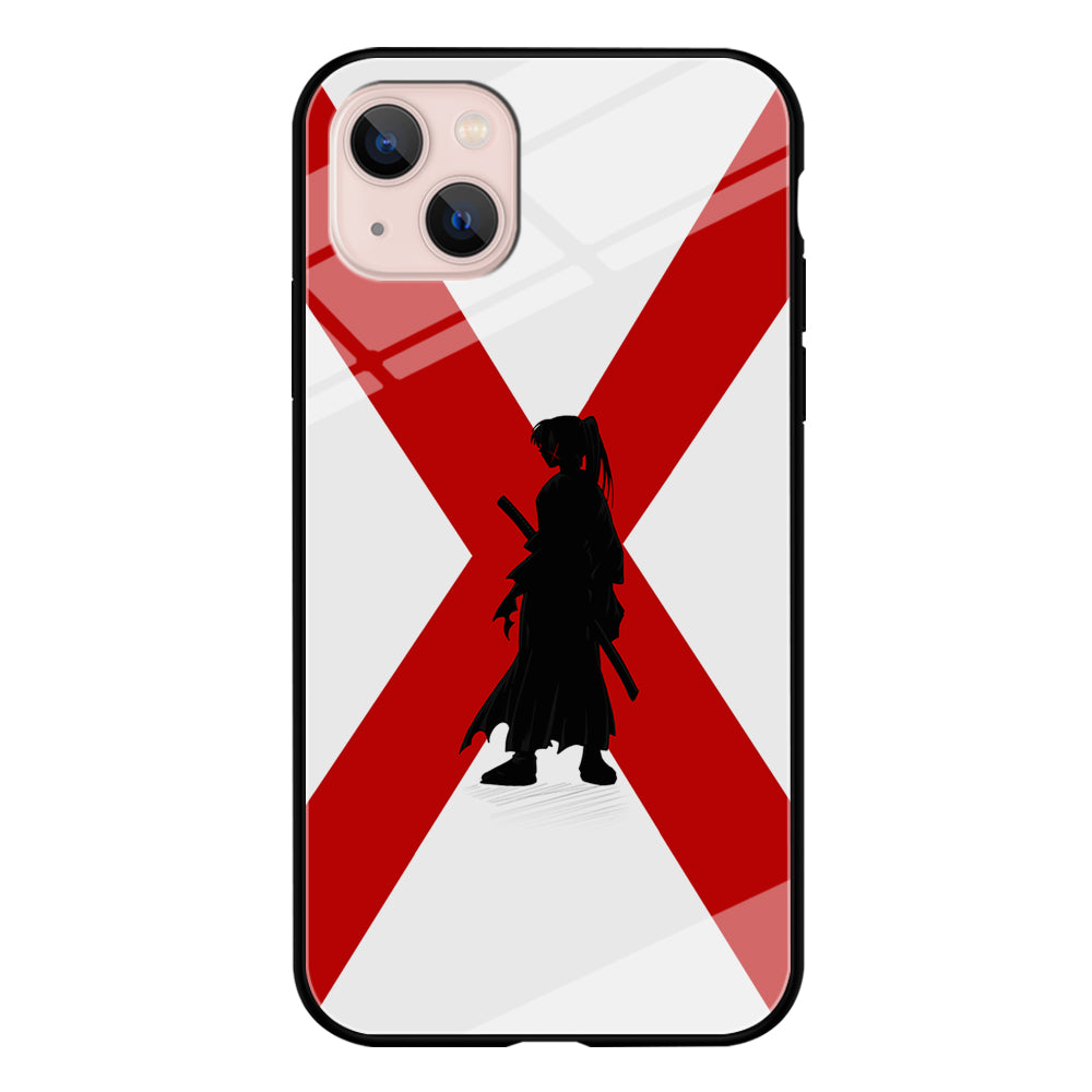 Samurai X Kenshin Silhouette iPhone 15 Plus Case-Phone Case-Tempered Glass Case-Altracase