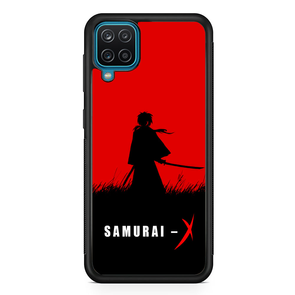 Samurai X Silhouette Poster Samsung Galaxy A12 Case-Phone Case-Rubber Black (2D Case)-Altracase