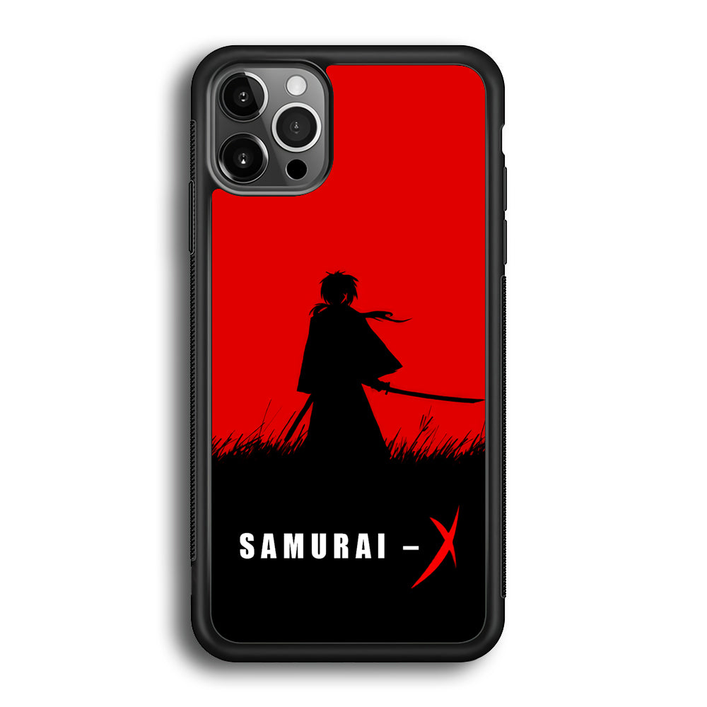 Samurai X Silhouette Poster iPhone 12 Pro Max Case-Phone Case-Rubber Black (2D Case)-Altracase