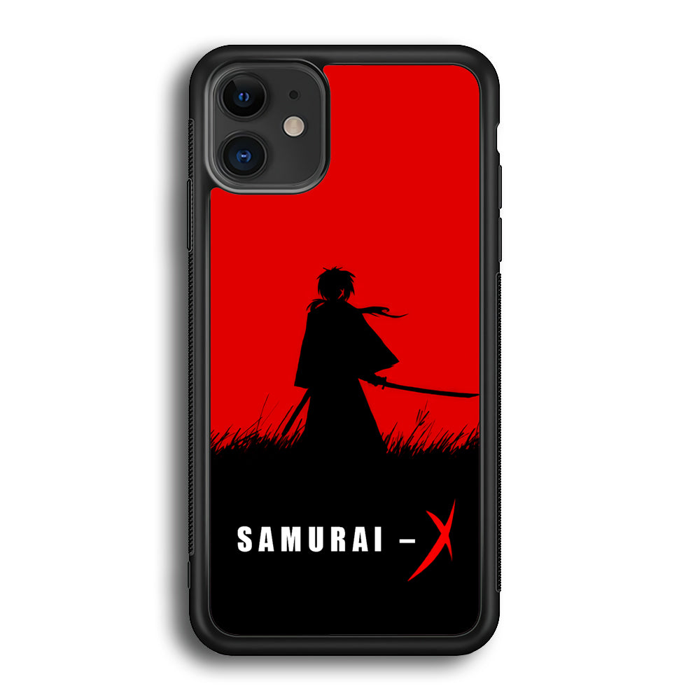 Samurai X Silhouette Poster iPhone 12 Mini Case-Phone Case-Rubber Black (2D Case)-Altracase