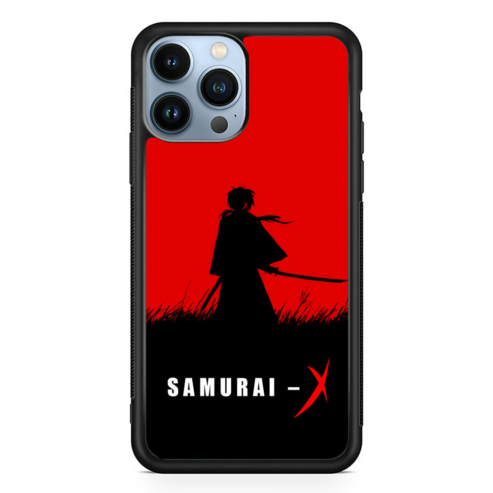 Samurai X Silhouette Poster iPhone 15 Pro Max Case-Phone Case-Rubber Black (2D Case)-Altracase
