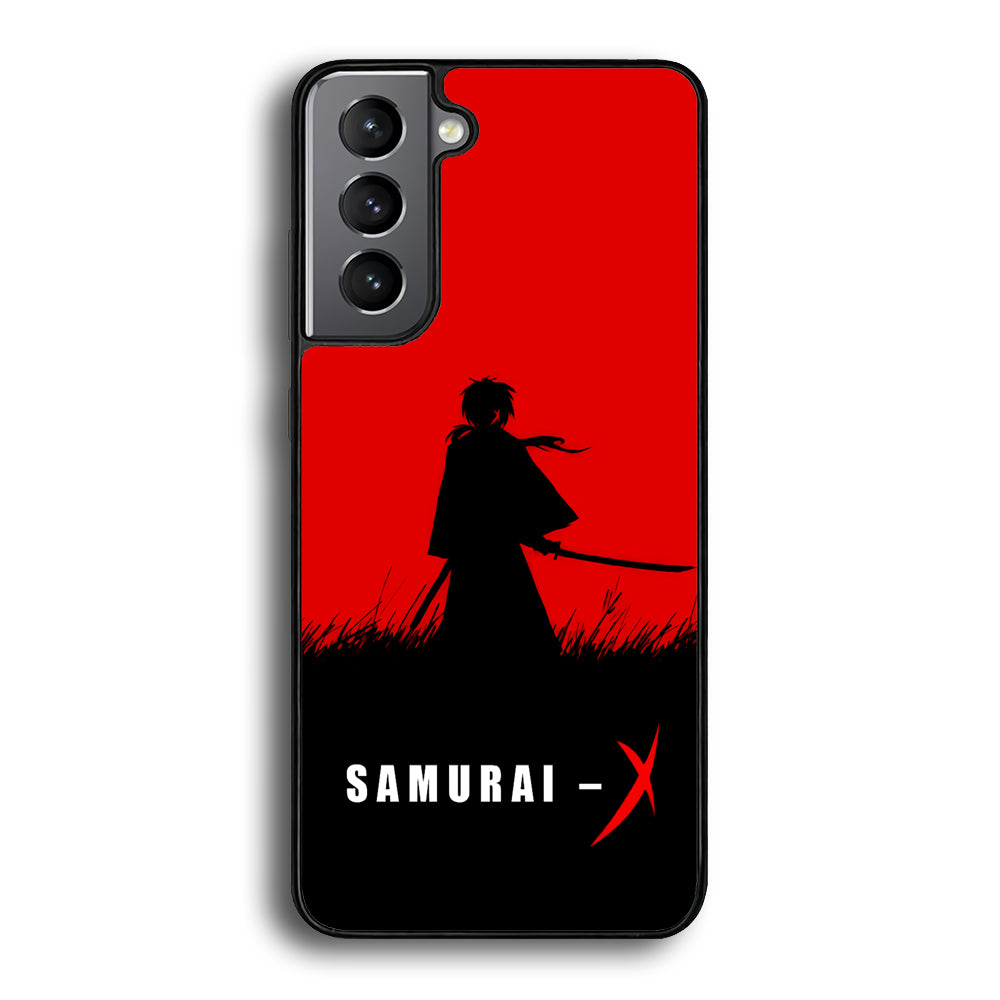 Samurai X Silhouette Poster Samsung Galaxy S24 Case-Phone Case-Rubber Black (2D Case)-Altracase