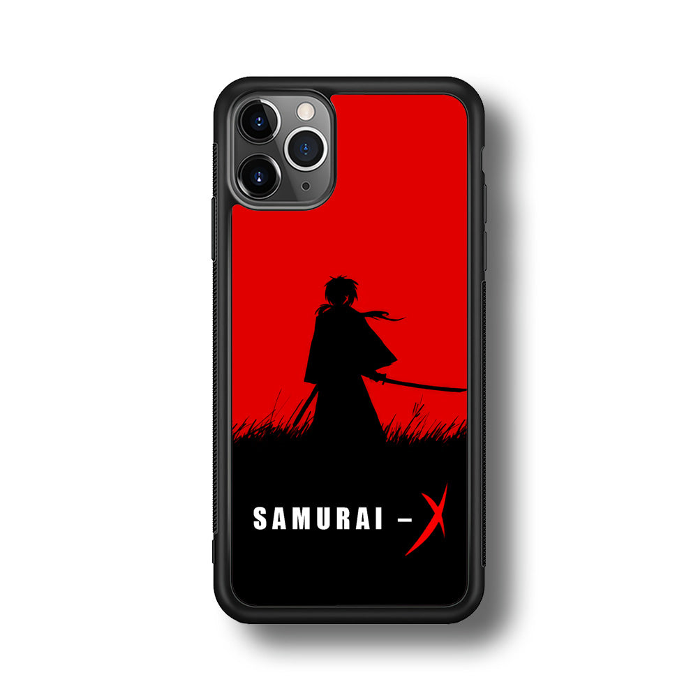 Samurai X Silhouette Poster iPhone 11 Pro Max Case-Phone Case-Rubber Black (2D Case)-Altracase