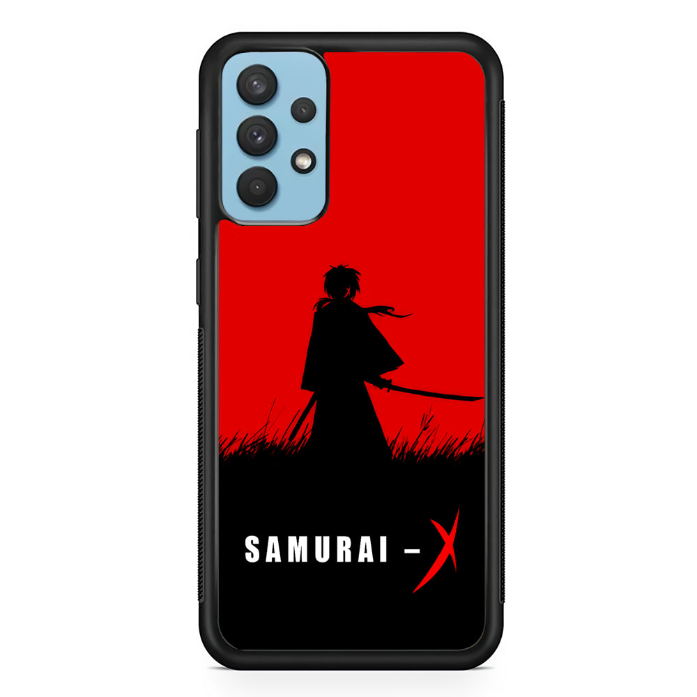Samurai X Silhouette Poster Samsung Galaxy A32 Case-Phone Case-Rubber Black (2D Case)-Altracase