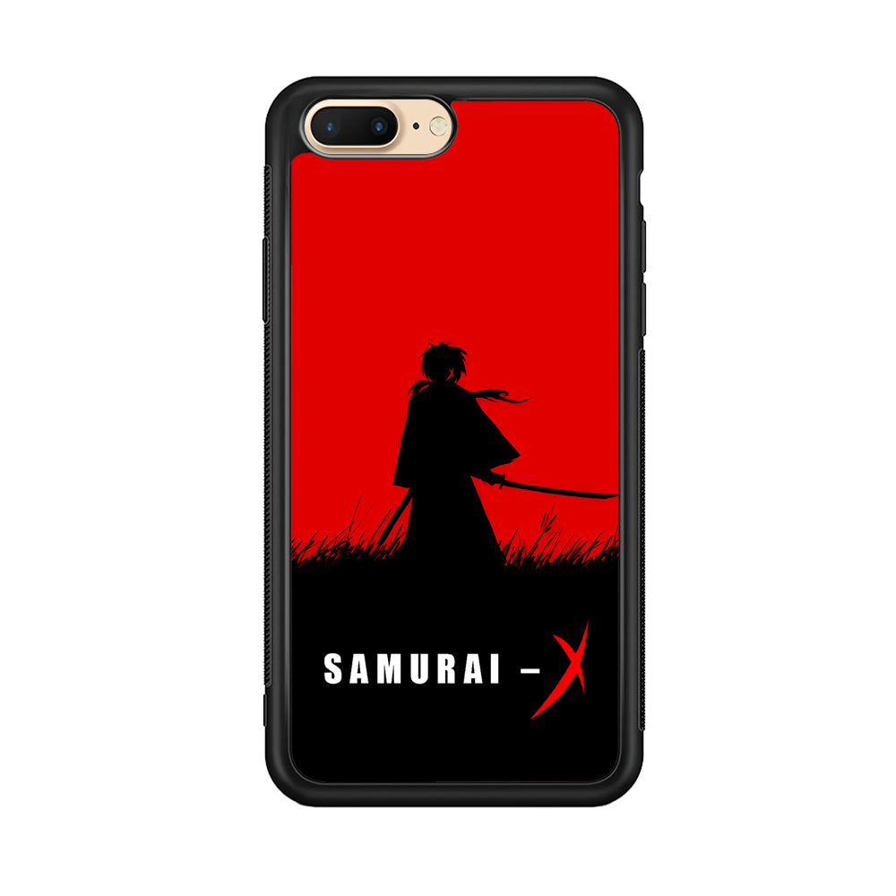 Samurai X Silhouette Poster iPhone 8 Plus Case-Phone Case-Rubber Black (2D Case)-Altracase