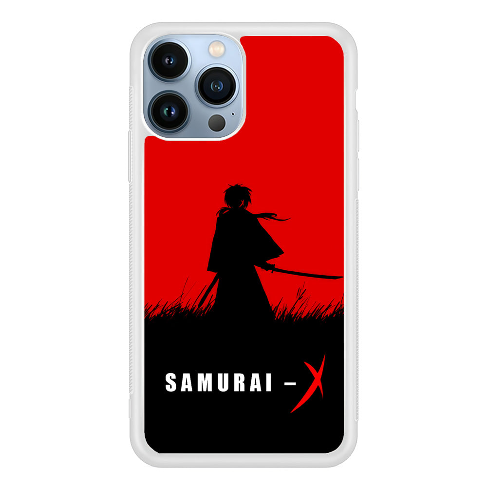 Samurai X Silhouette Poster iPhone 15 Pro Case-Phone Case-Rubber White (2D Case)-Altracase