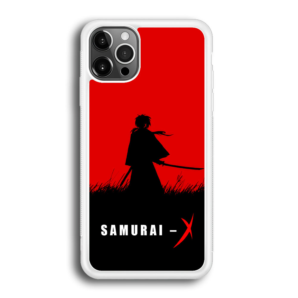 Samurai X Silhouette Poster iPhone 12 Pro Max Case-Phone Case-Rubber White (2D Case)-Altracase