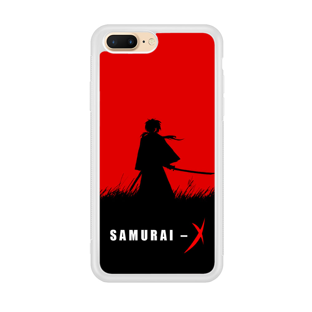 Samurai X Silhouette Poster iPhone 8 Plus Case-Phone Case-Rubber White (2D Case)-Altracase