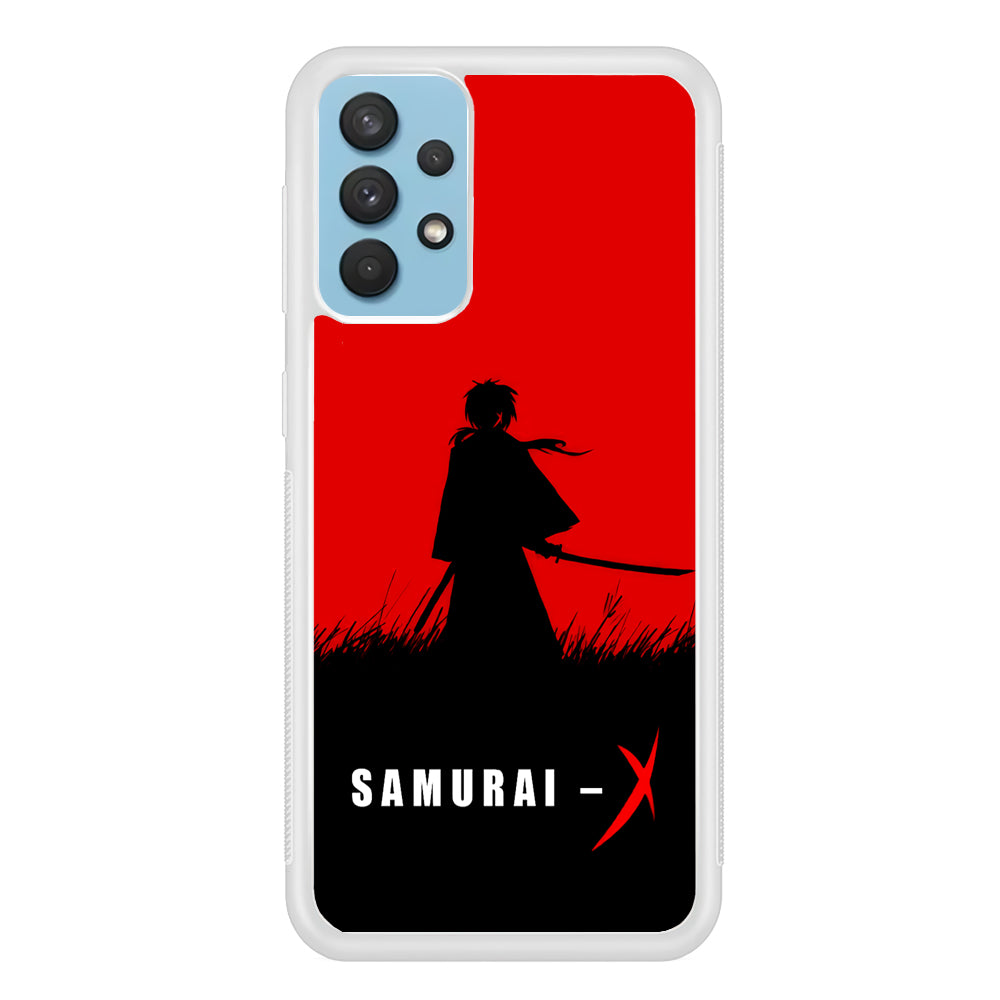 Samurai X Silhouette Poster Samsung Galaxy A32 Case-Phone Case-Rubber White (2D Case)-Altracase