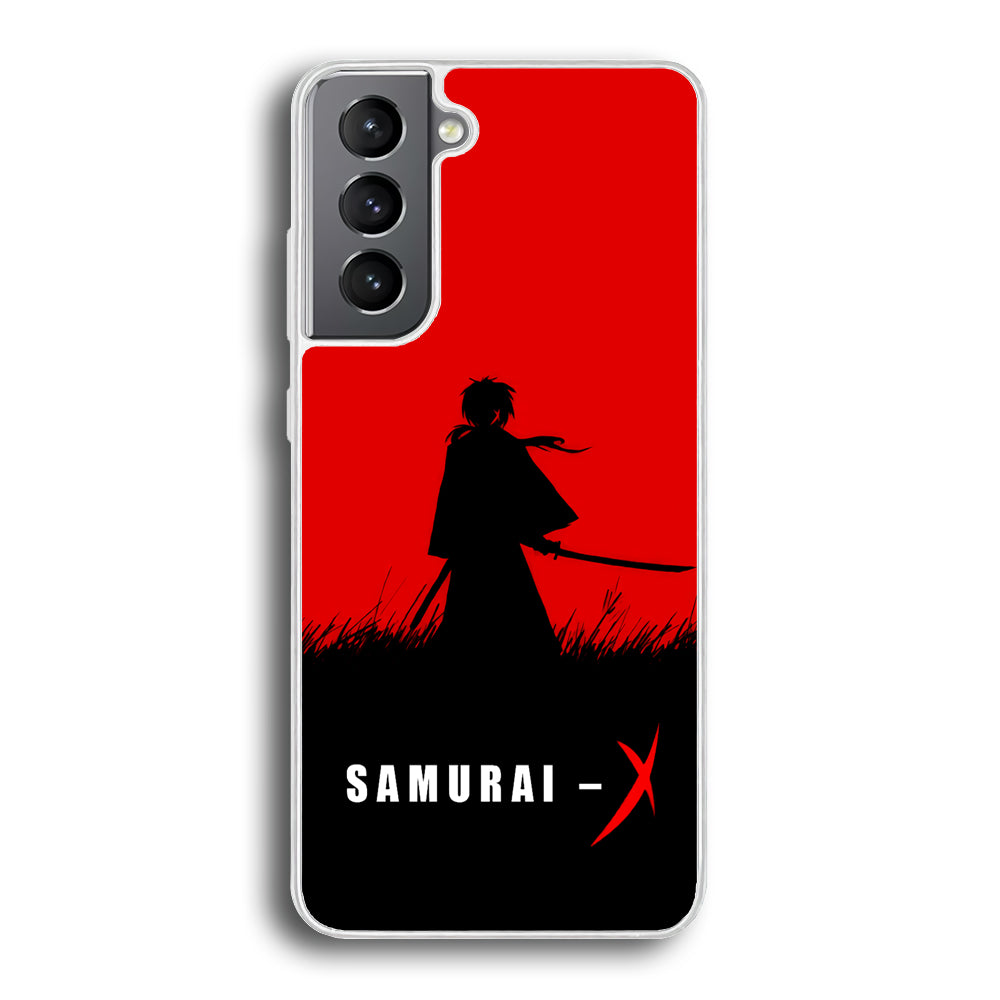 Samurai X Silhouette Poster Samsung Galaxy S23 Case-Phone Case-Rubber White (2D Case)-Altracase