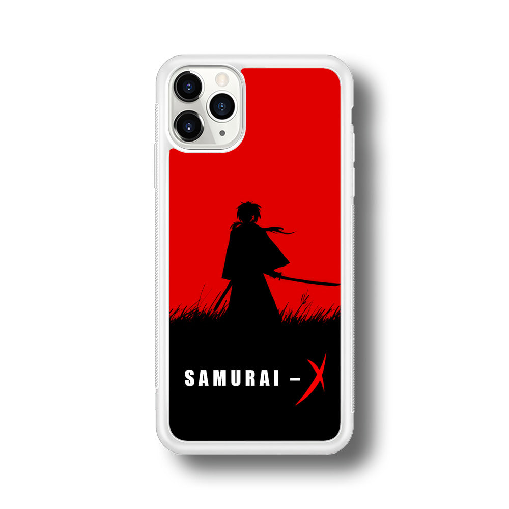 Samurai X Silhouette Poster iPhone 11 Pro Max Case-Phone Case-Rubber White (2D Case)-Altracase