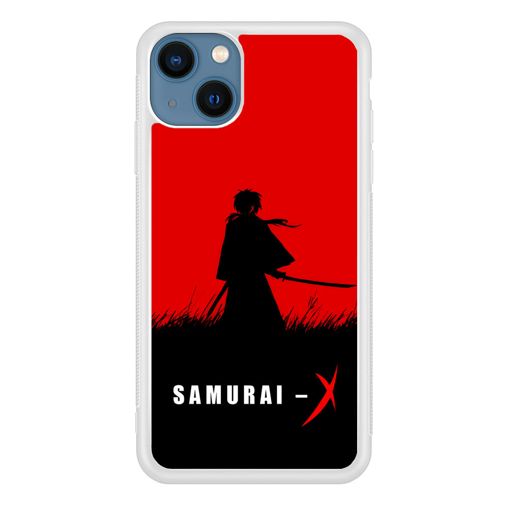 Samurai X Silhouette Poster iPhone 13 Mini Case-Phone Case-Rubber White (2D Case)-Altracase