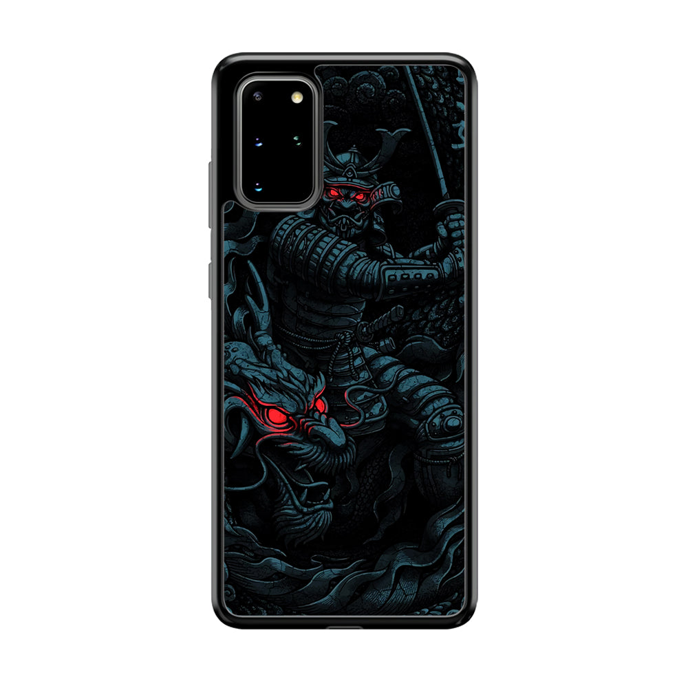 Samurai and Dragon Samsung Galaxy S20 Plus Case-Phone Case-Rubber Black (2D Case)-Altracase