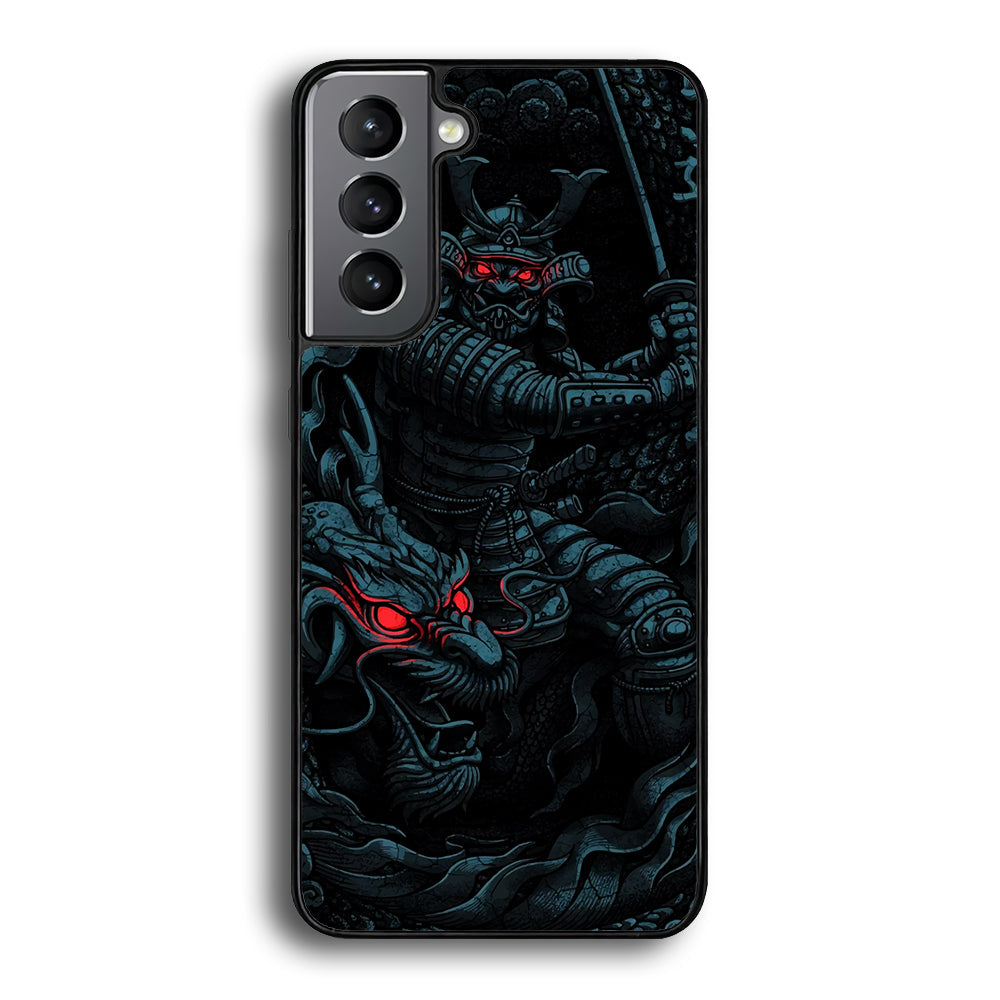Samurai and Dragon Samsung Galaxy S24 Case-Phone Case-Rubber Black (2D Case)-Altracase
