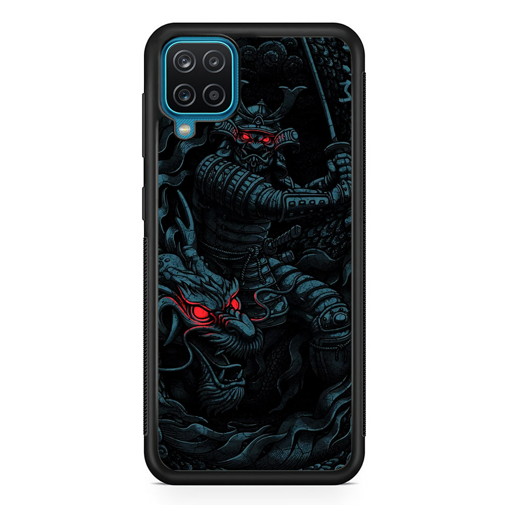 Samurai and Dragon Samsung Galaxy A12 Case-Phone Case-Rubber Black (2D Case)-Altracase