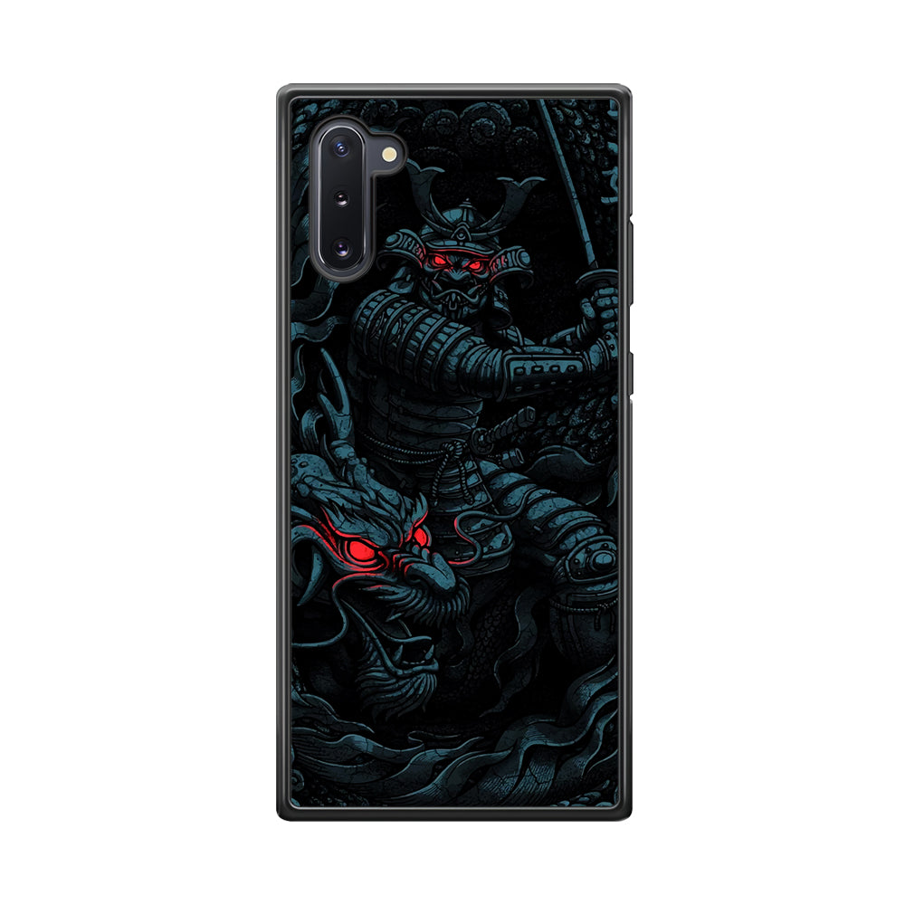 Samurai and Dragon Samsung Galaxy Note 10 Case-Phone Case-Rubber Black (2D Case)-Altracase