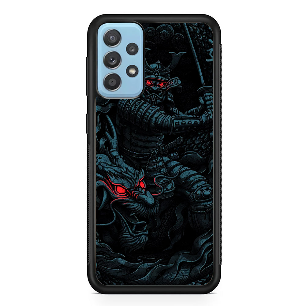 Samurai and Dragon Samsung Galaxy A52 Case-Phone Case-Rubber Black (2D Case)-Altracase