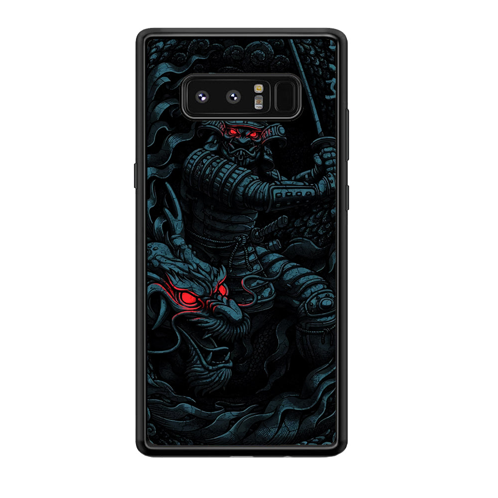 Samurai and Dragon Samsung Galaxy Note 8 Case-Phone Case-Rubber Black (2D Case)-Altracase