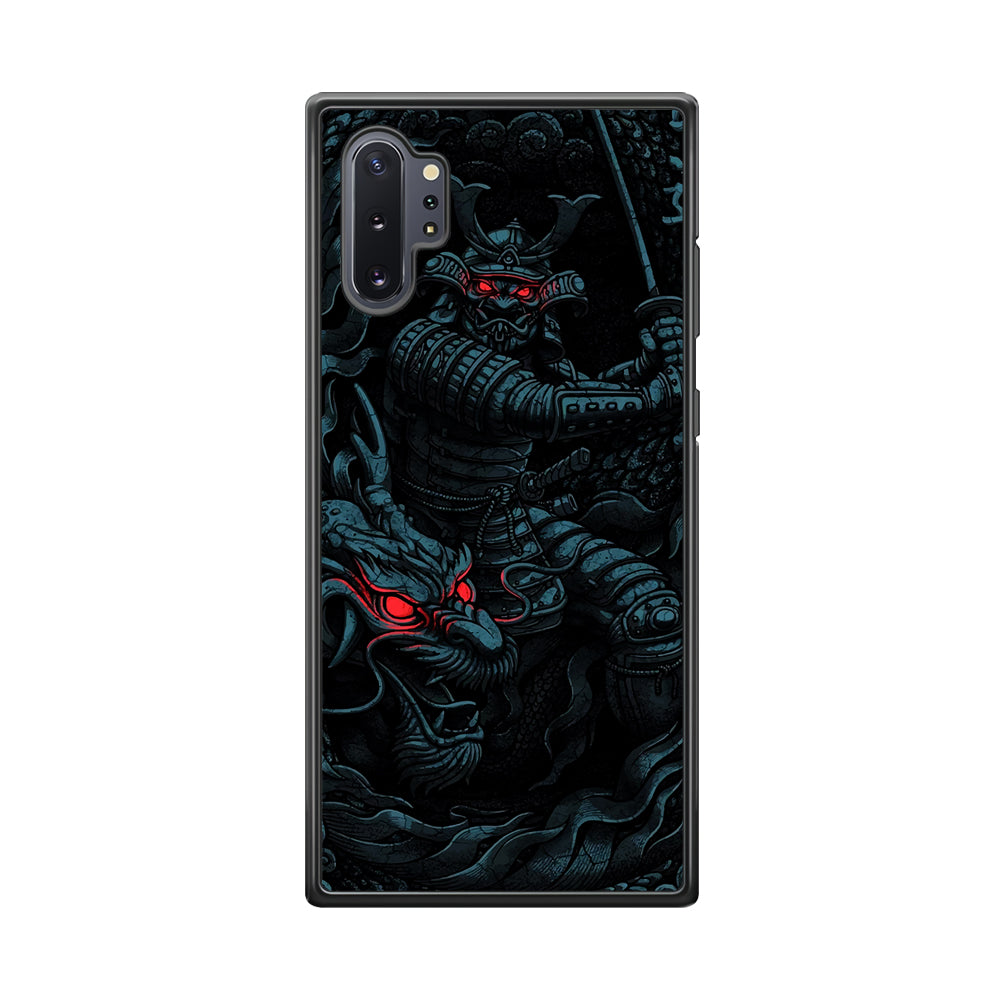 Samurai and Dragon Samsung Galaxy Note 10 Plus Case-Phone Case-Rubber Black (2D Case)-Altracase