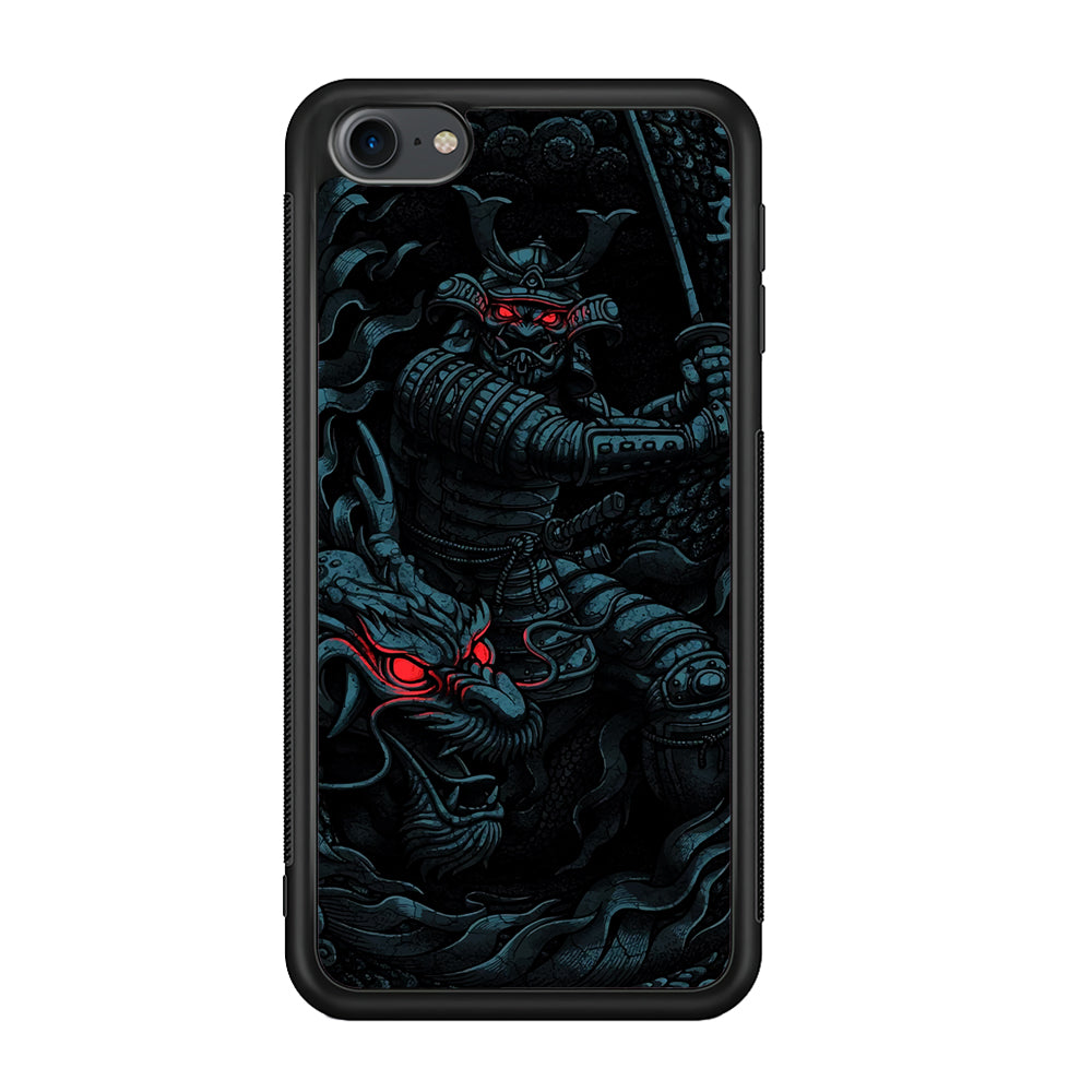Samurai and Dragon iPod Touch 6 Case-Phone Case-Rubber White (2D Case)-Altracase