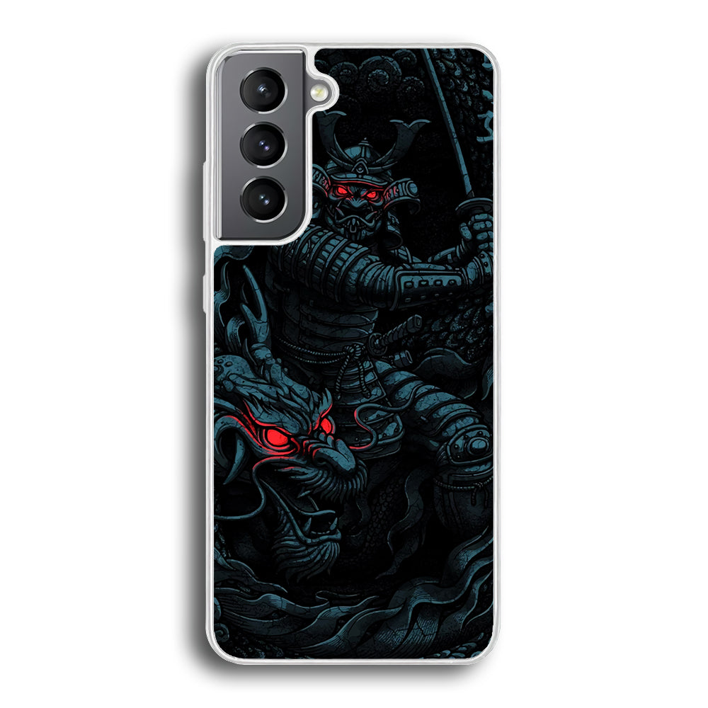 Samurai and Dragon Samsung Galaxy S24 Plus Case-Phone Case-Rubber White (2D Case)-Altracase