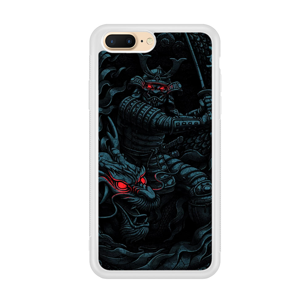 Samurai and Dragon iPhone 8 Plus Case-Phone Case-Rubber White (2D Case)-Altracase