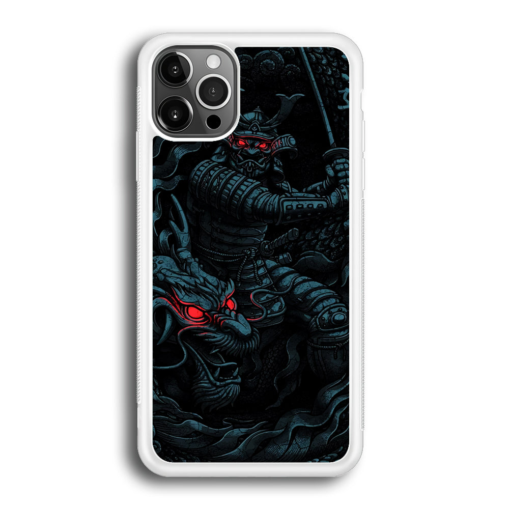 Samurai and Dragon iPhone 12 Pro Max Case-Phone Case-Rubber White (2D Case)-Altracase