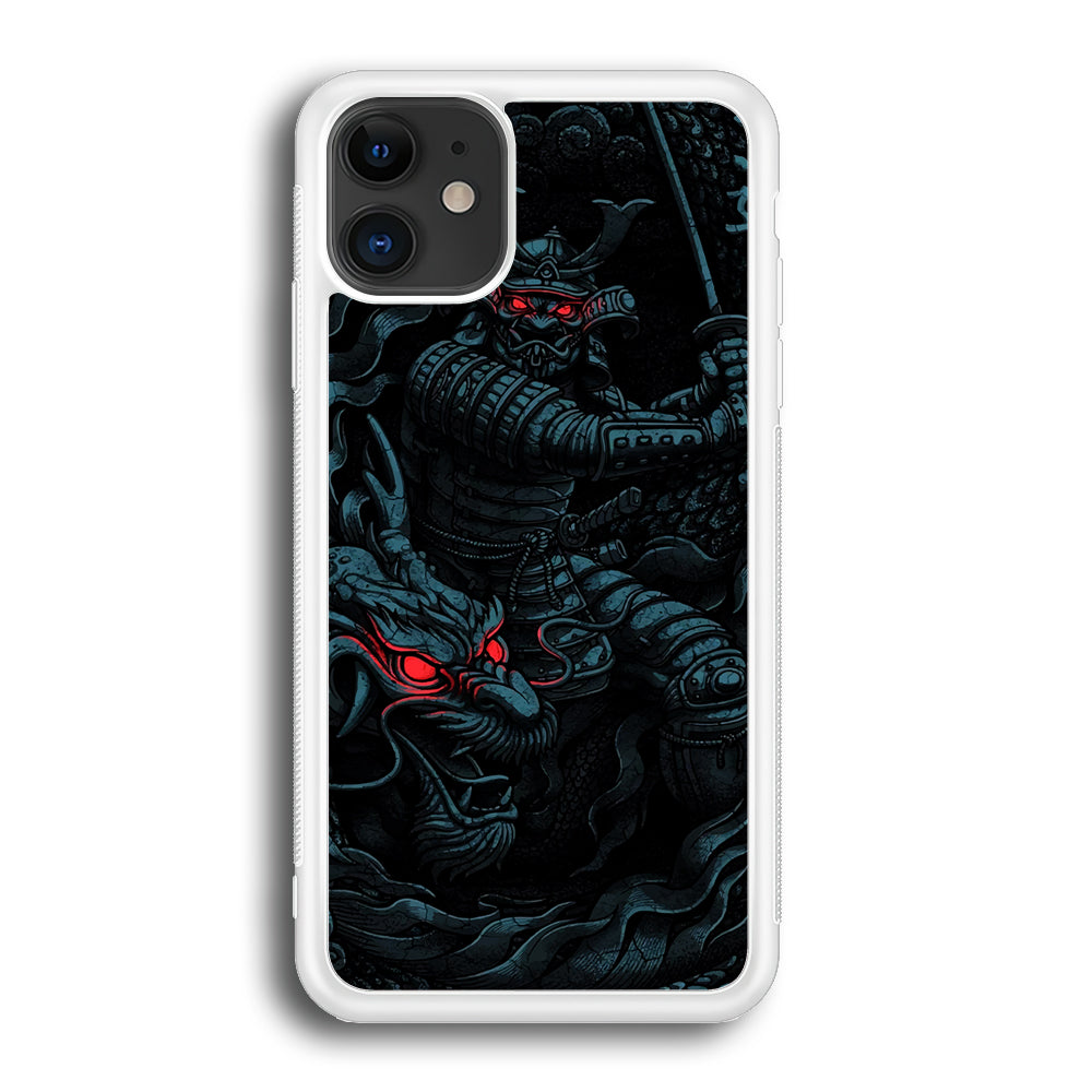 Samurai and Dragon iPhone 12 Mini Case-Phone Case-Rubber White (2D Case)-Altracase