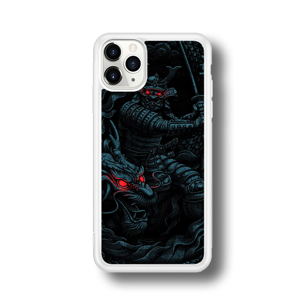 Samurai and Dragon iPhone 11 Pro Max Case-Phone Case-Rubber White (2D Case)-Altracase