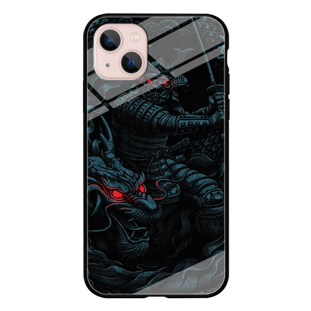 Samurai and Dragon iPhone 15 Case-Phone Case-Tempered Glass Case-Altracase