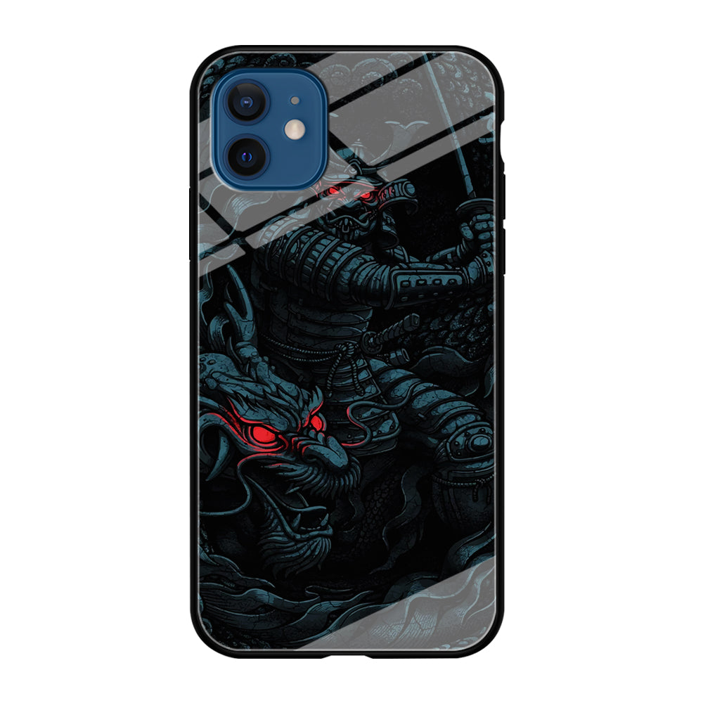 Samurai and Dragon iPhone 12 Case-Phone Case-Tempered Glass Case-Altracase